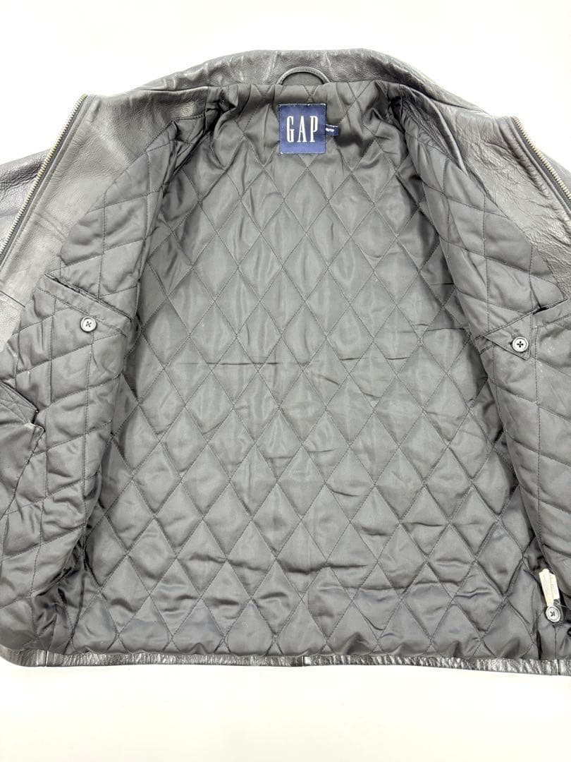希少y2k OLD GAP レザージャケット フルクローズジップ メンズS相当