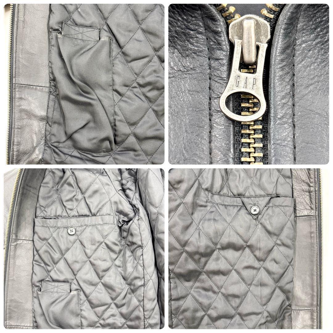 希少y2k OLD GAP レザージャケット フルクローズジップ メンズS相当