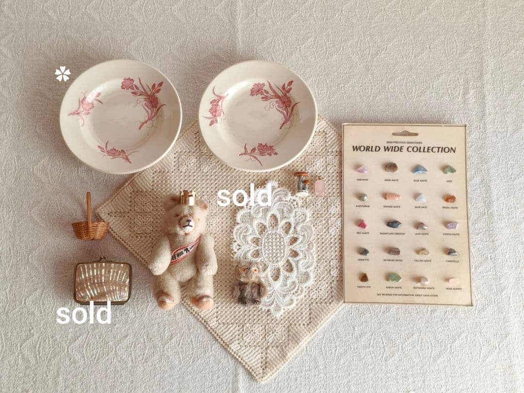 【mkuさま】vintage plate ❀ 矢車菊の 小さめ プレート