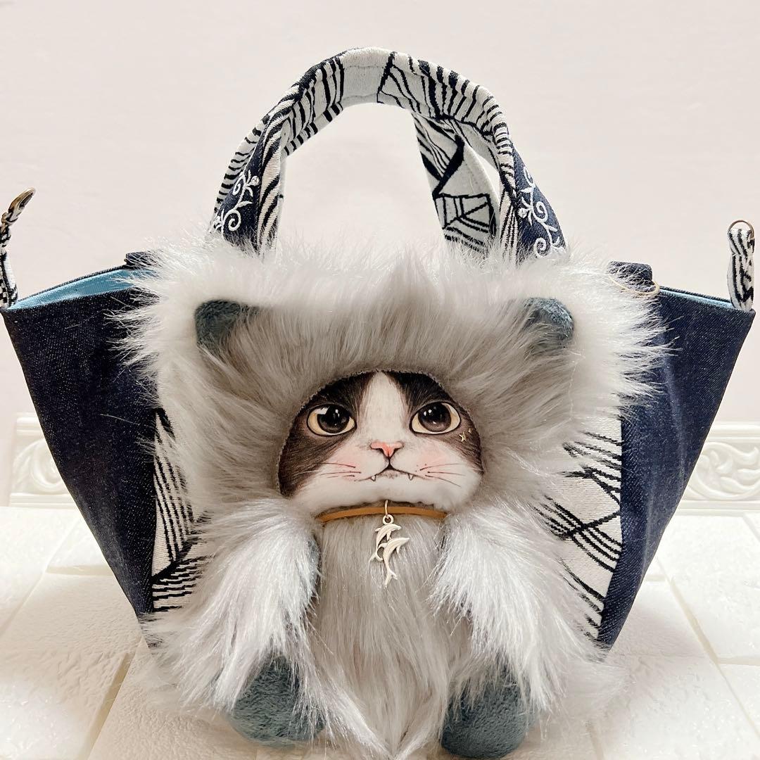 ミ*ク様 コヤンイサムチョン 長毛ジョーズ 猫ちゃんのトートバッグ ハンドメイド