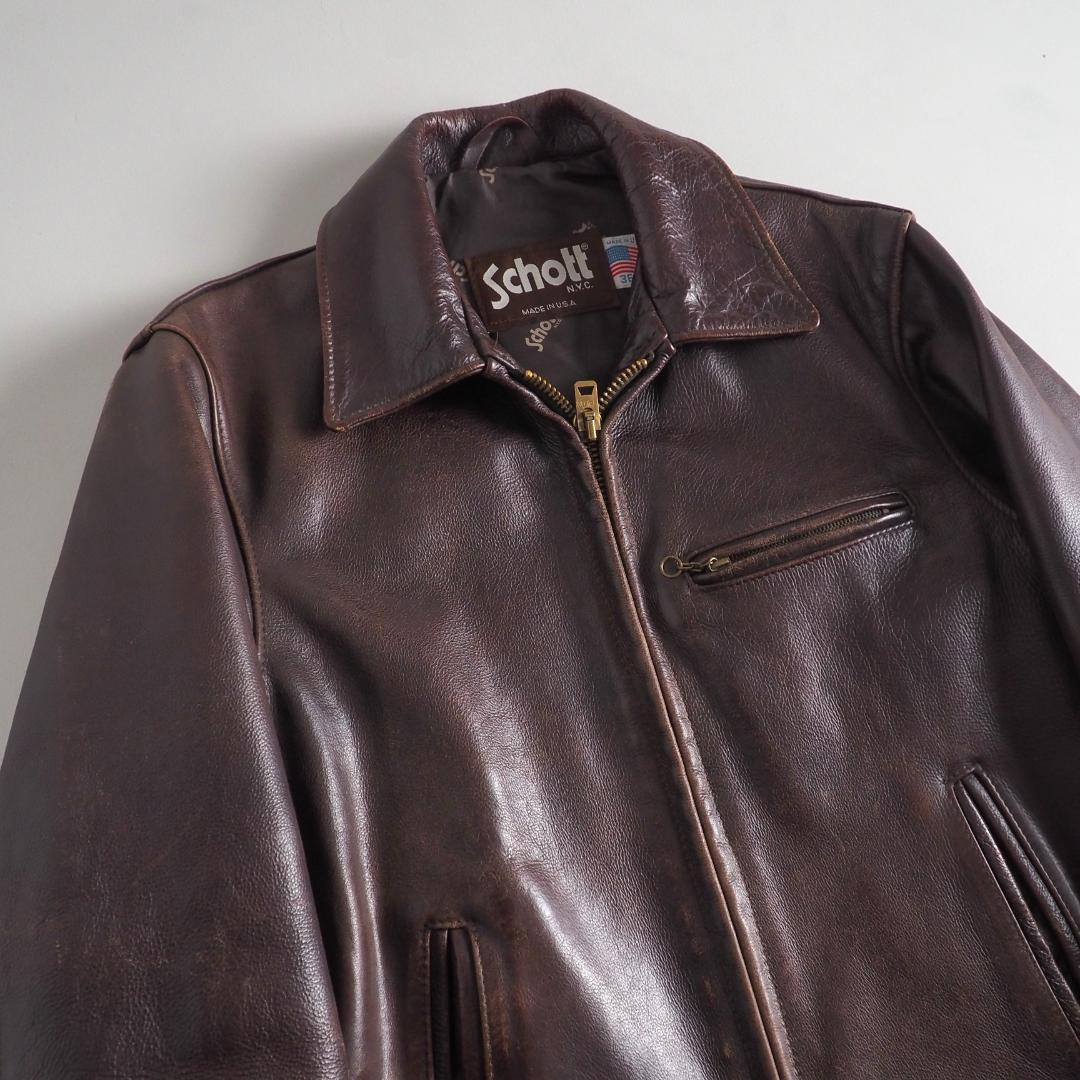 ショット　 Schott　36　トラッカージャケット　レザージャケット　赤茶