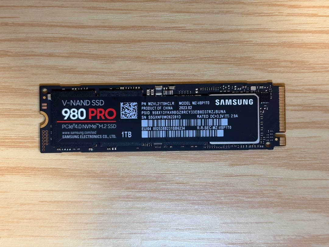 【極美品】 Samsung 980 PRO 1TB M.2 SSD