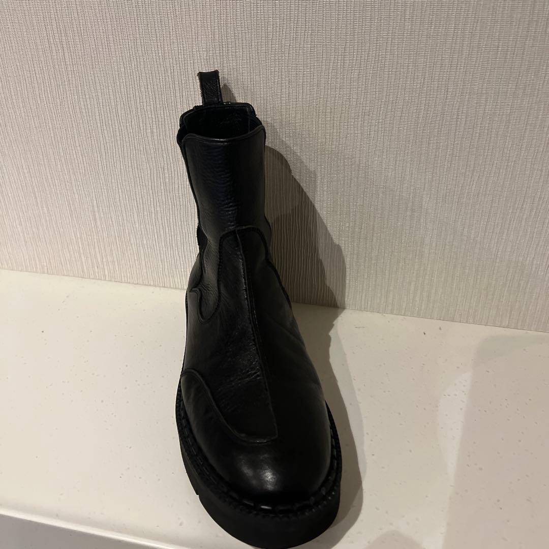 ブラック サイドゴアブーツ レザー