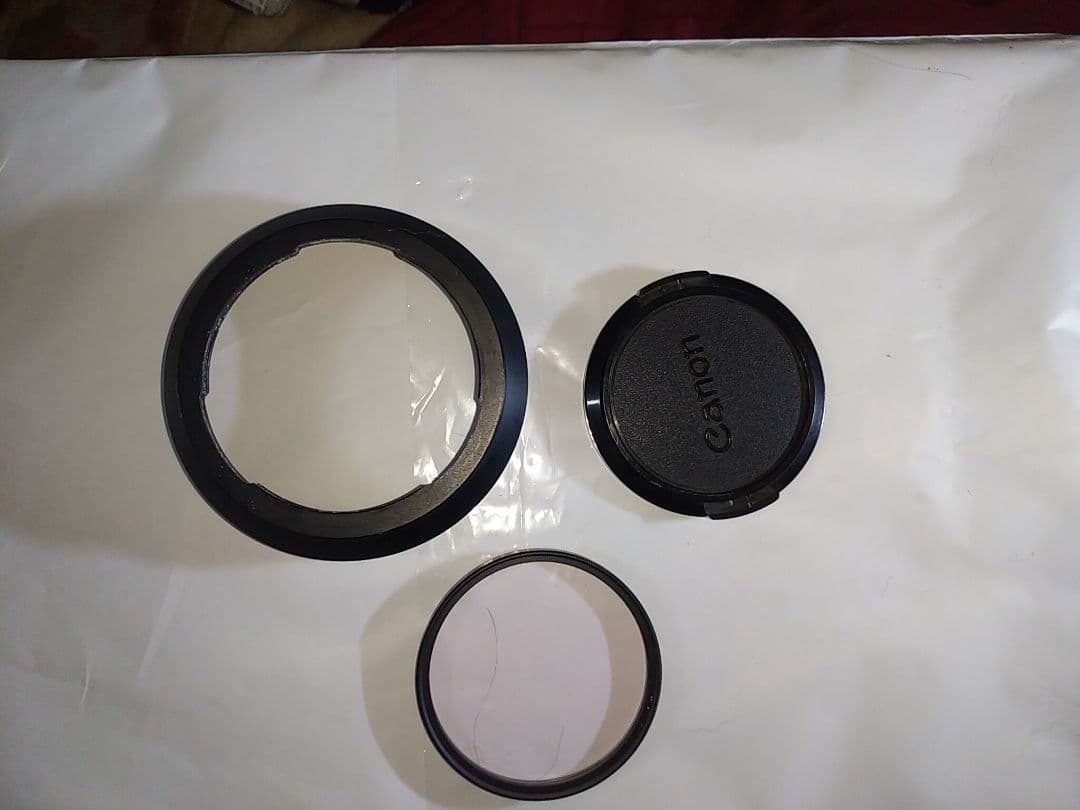 Canon FD 24mm f/2.8 レンズ 純正フード／前後キャップは希少！