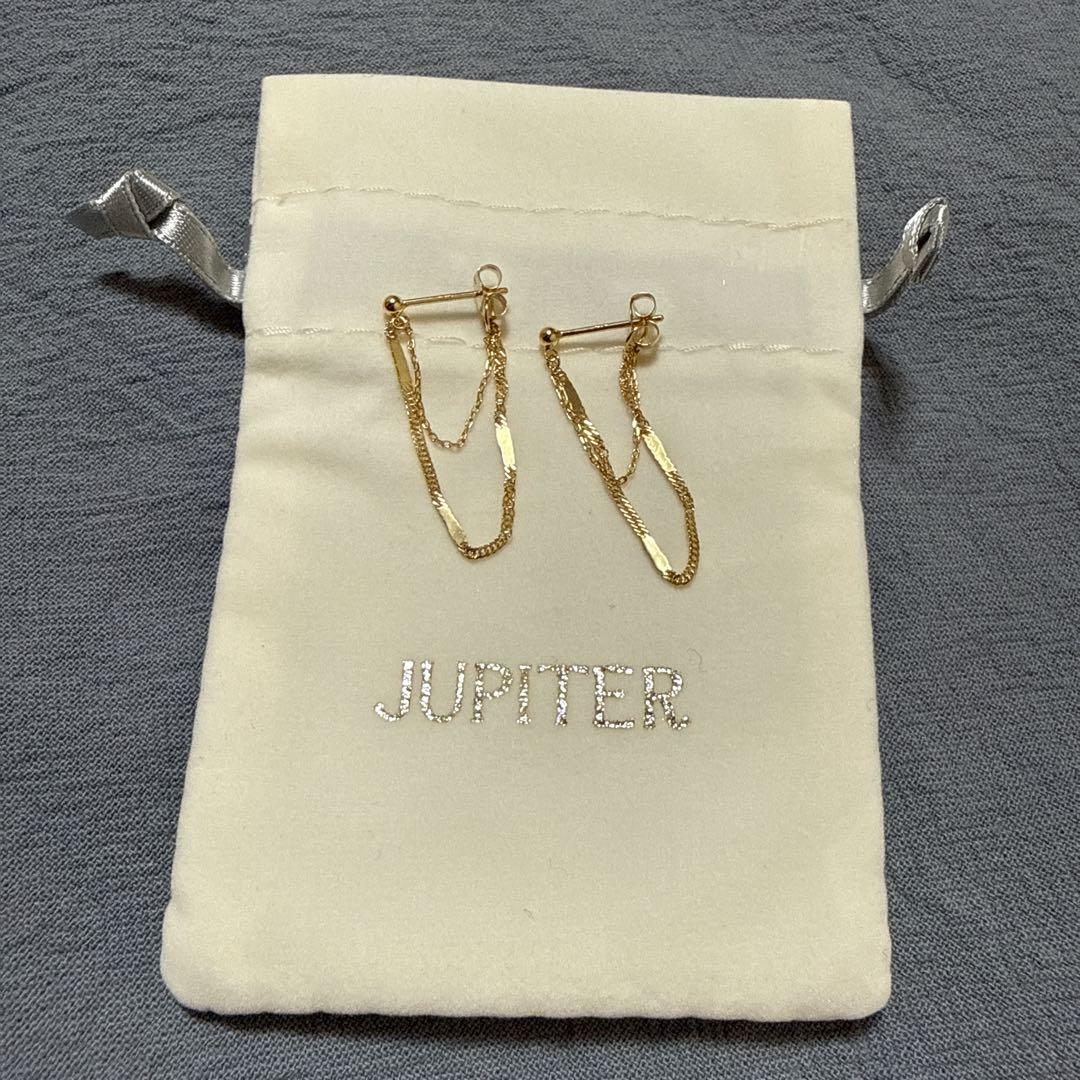 チェーンフープピアス K10