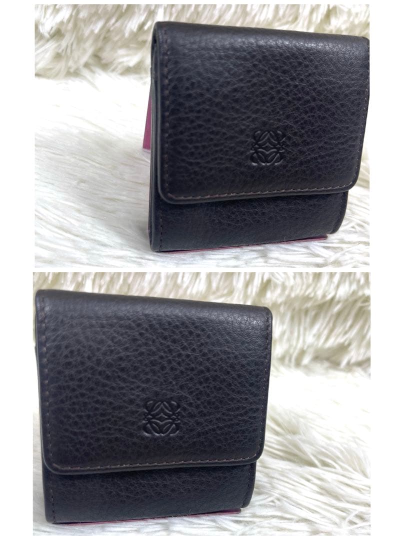 極美品‼️LOEWE アナグラム　ケース レザー　ロゴ押し　ブラック