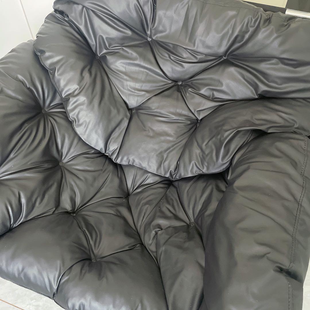 【美品】1人掛けソファ/シルバーフレーム/ブラック