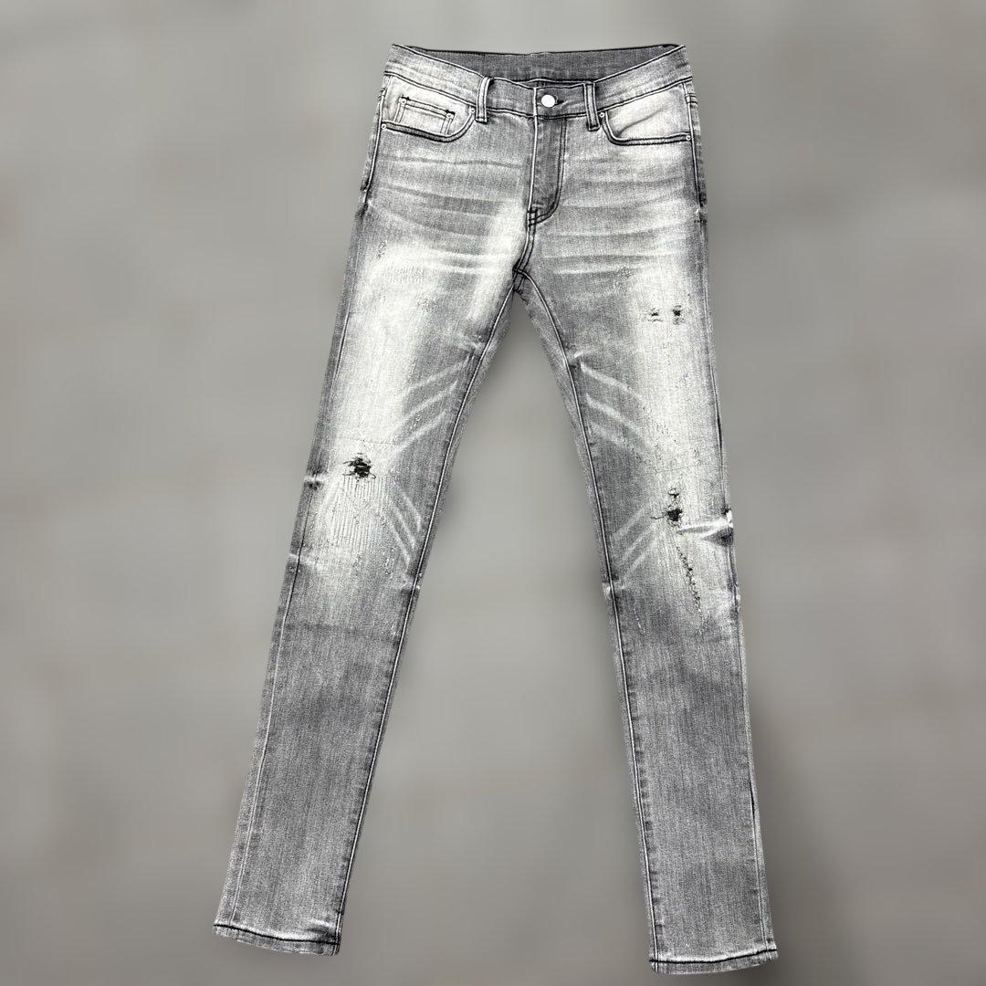 mnmlダメージスキニーデニム 29 スリムフィット グレー　希少