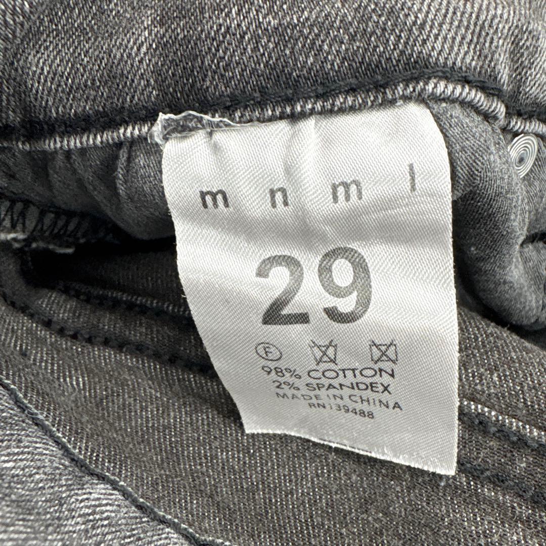mnmlダメージスキニーデニム 29 スリムフィット グレー　希少