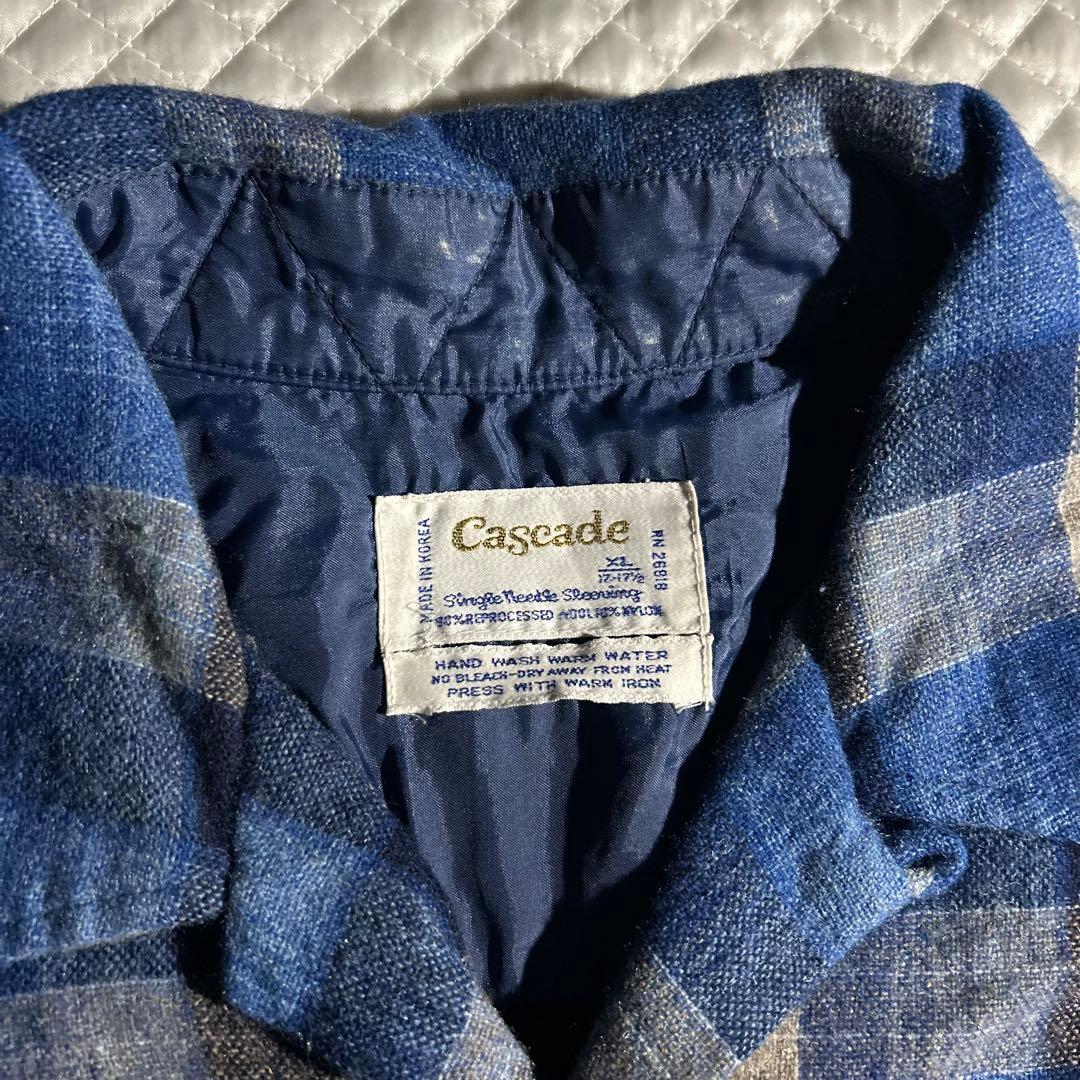 60s VINTAGE cascade ボードシャツ 開襟 オープンカラー 青