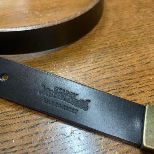 新品　アートブラウン　クロムエクセルレザー　ナローレンジャーベルト　黒サイズ３２