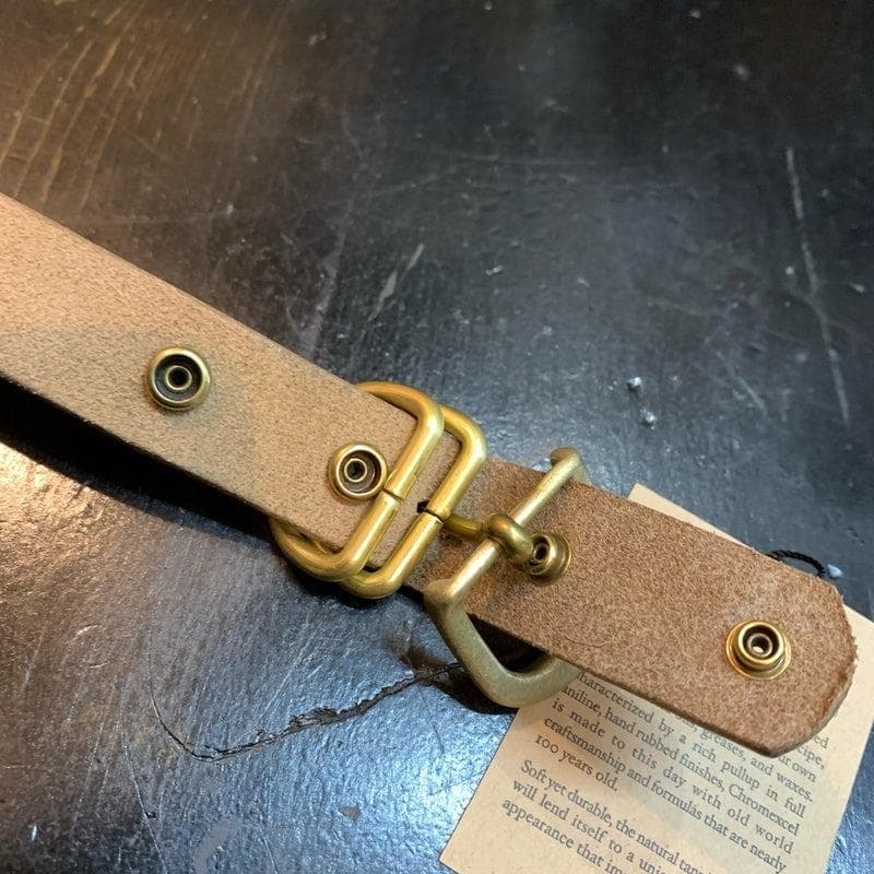 新品　アートブラウン　クロムエクセルレザー　ナローレンジャーベルト　黒サイズ３２