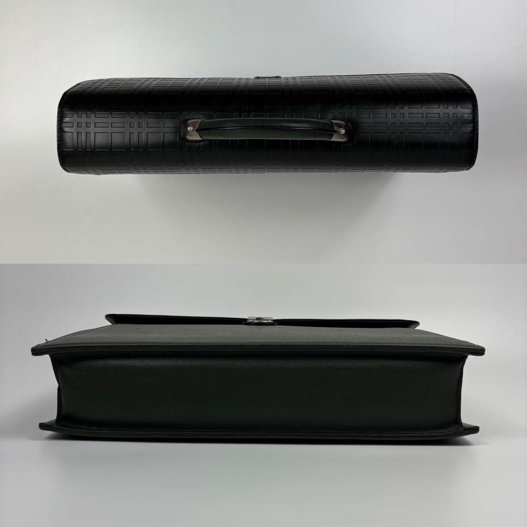 ✨美品✨希少 BURBERRY サフィアーノ ダレスバッグ ビジネスバッグ 緑