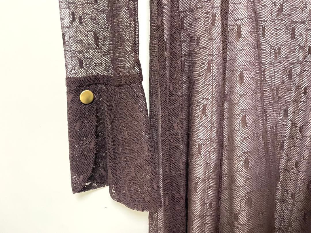 ANDRESD back open geometric dress ブラウン　S