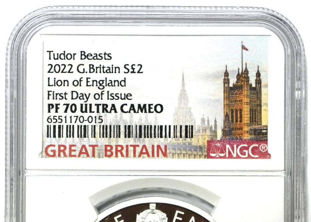 【銀貨】最高鑑定PF70UC　英ロイヤルミント・イングランドのライオンFDOI