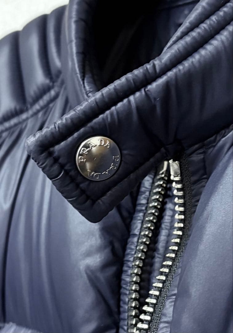 コミコミPRADA プラダ トライアングルロゴ バイカー ダウンジャケット