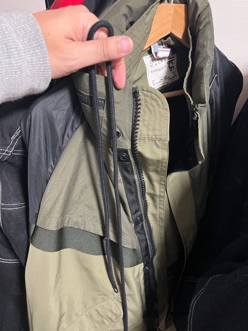 Nike sacai XL モッズコート オリーブグリーン　トレンチコート