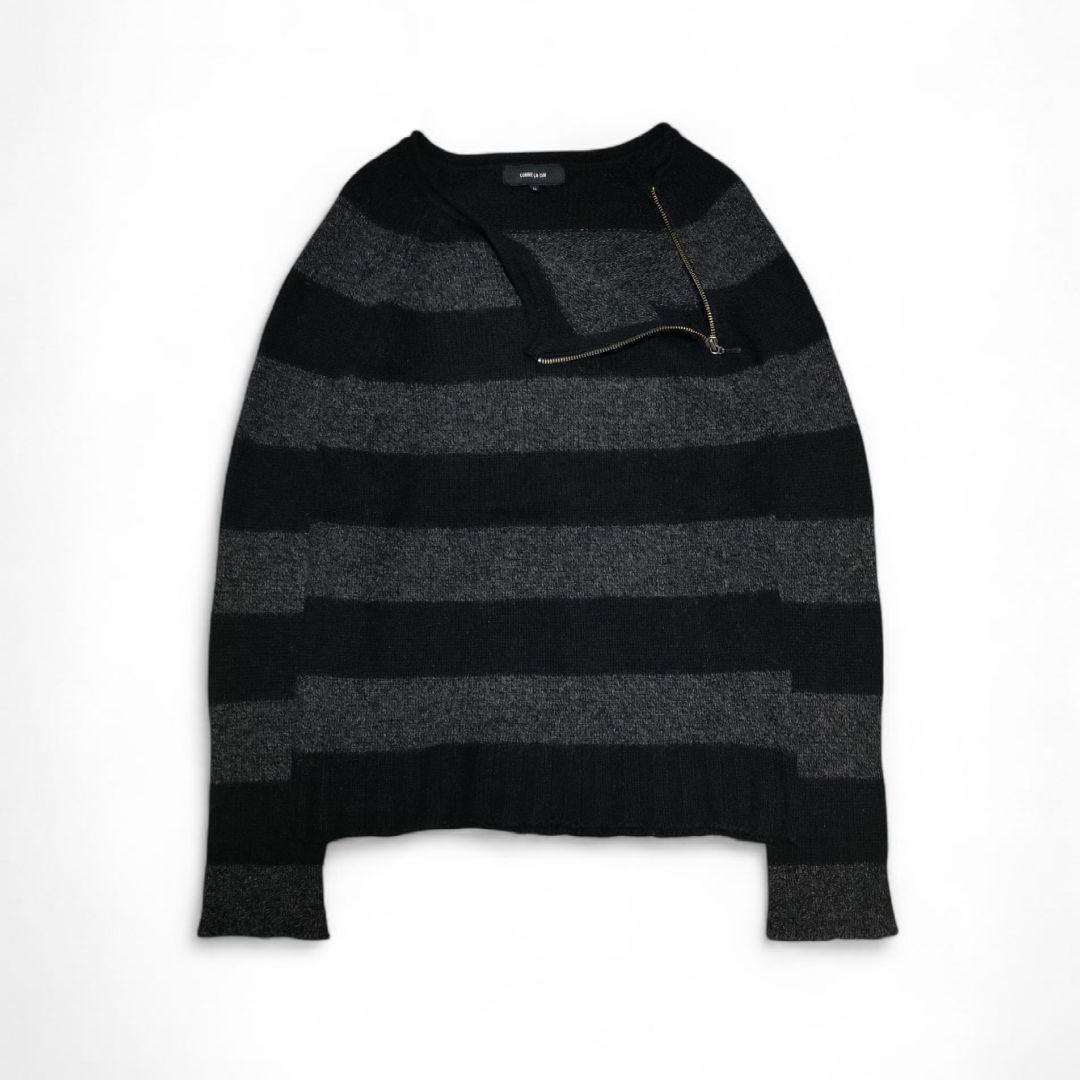 トップス 00s archive punk grunge border knit y2k