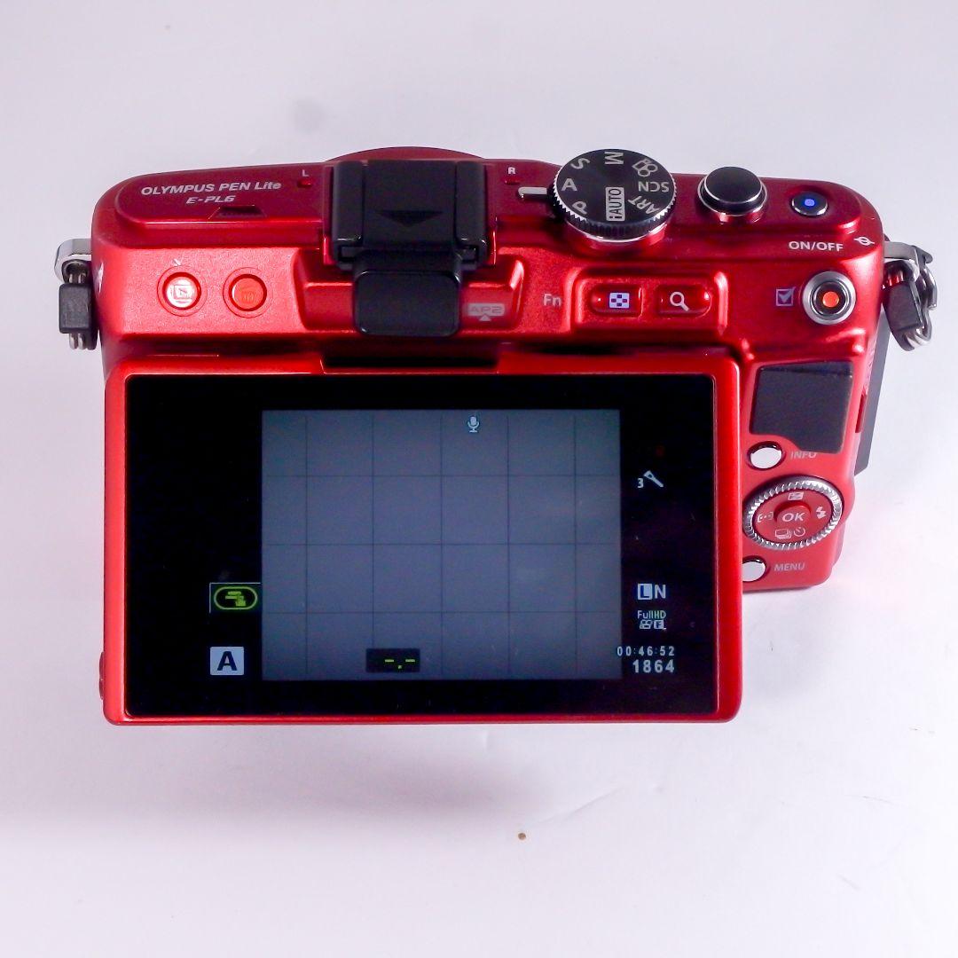 完動美品 オリンパス OLYMPUS PEN Lite E-PL6 レッド