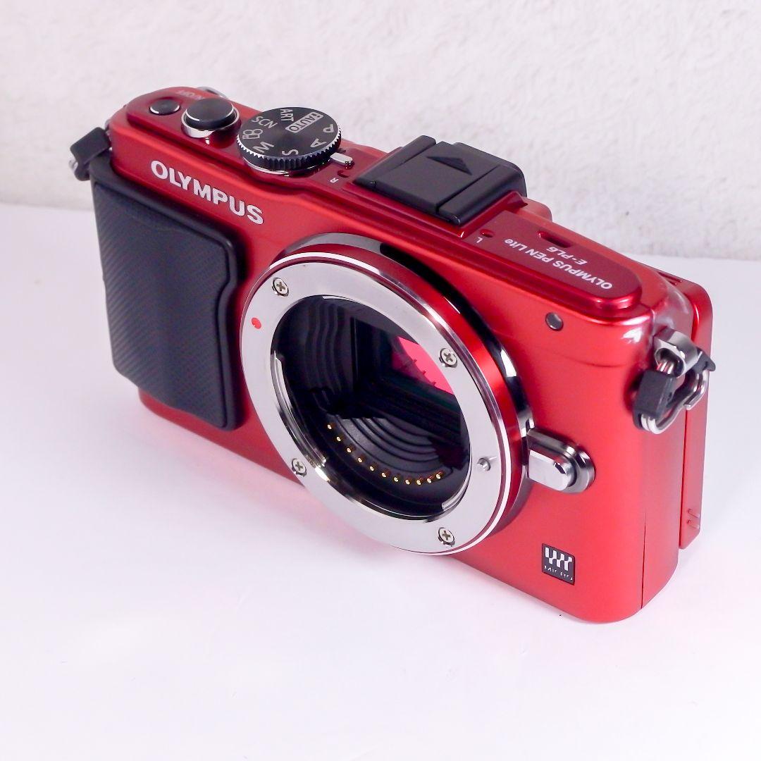 完動美品 オリンパス OLYMPUS PEN Lite E-PL6 レッド