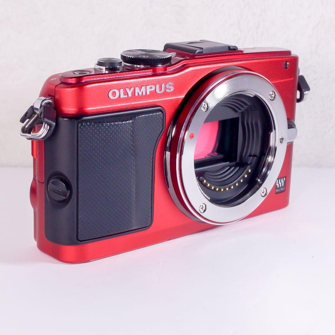 完動美品 オリンパス OLYMPUS PEN Lite E-PL6 レッド