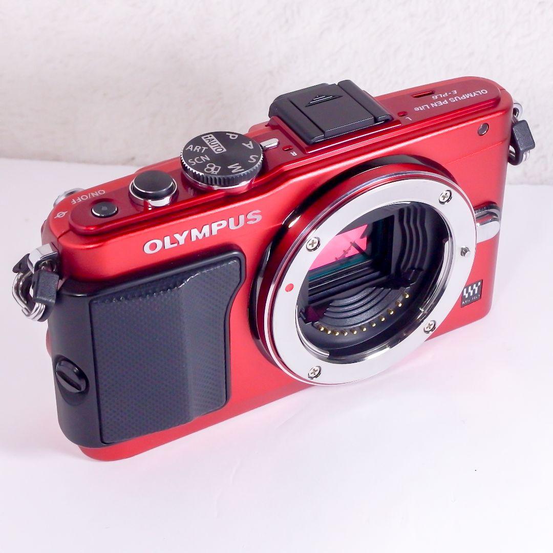 完動美品 オリンパス OLYMPUS PEN Lite E-PL6 レッド