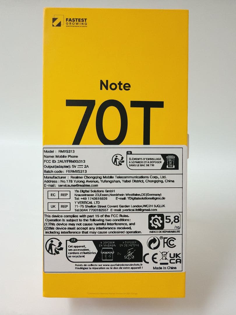 【新品同様】Realme Note 70T Ram 4GB SSD 64GB