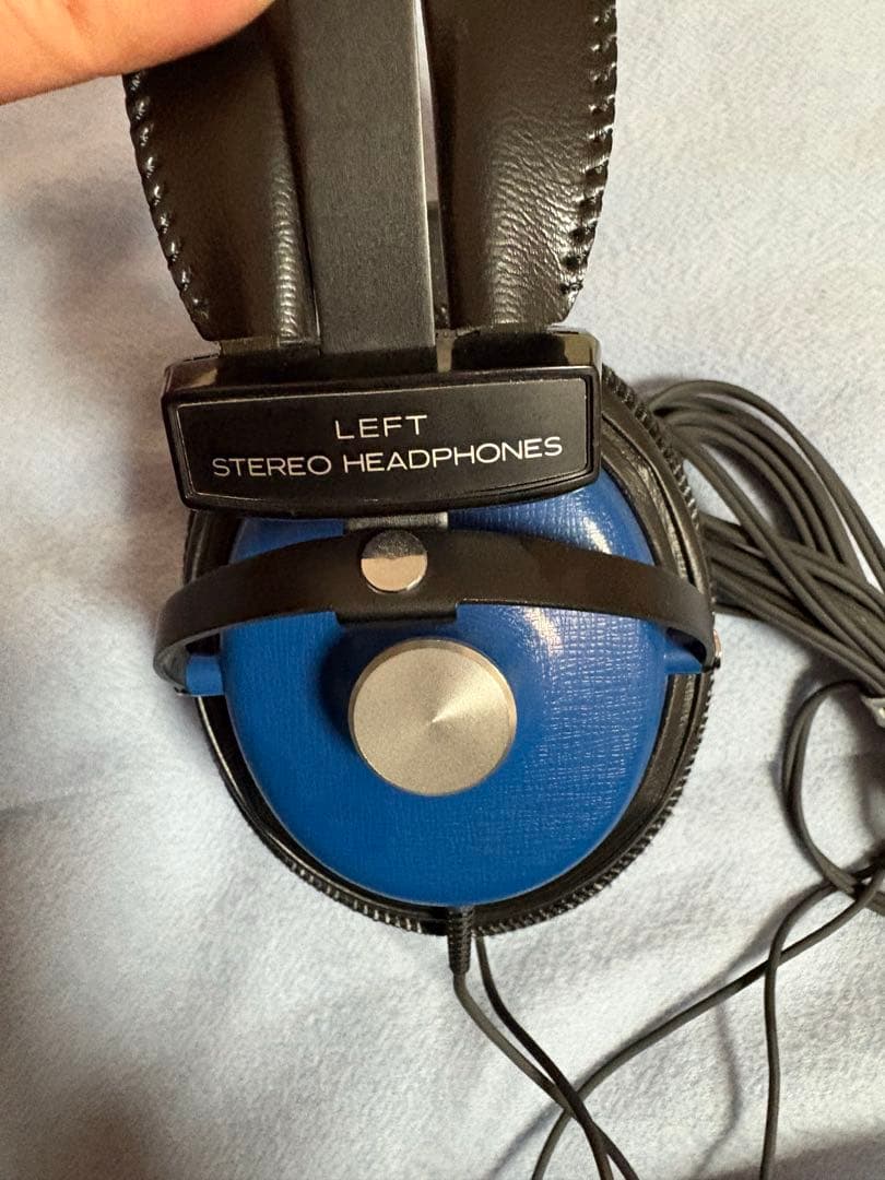 希少　 70年代？ 標準プラグ 高級レトロヘッドホン 青ハウジング