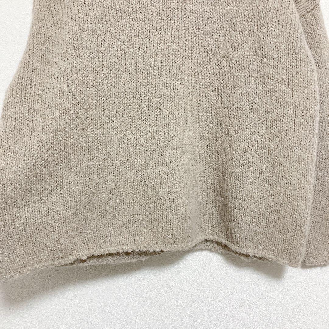 evam eva　アルパカ　ウール　Vネック　ニット　プルオーバー　グレージュ