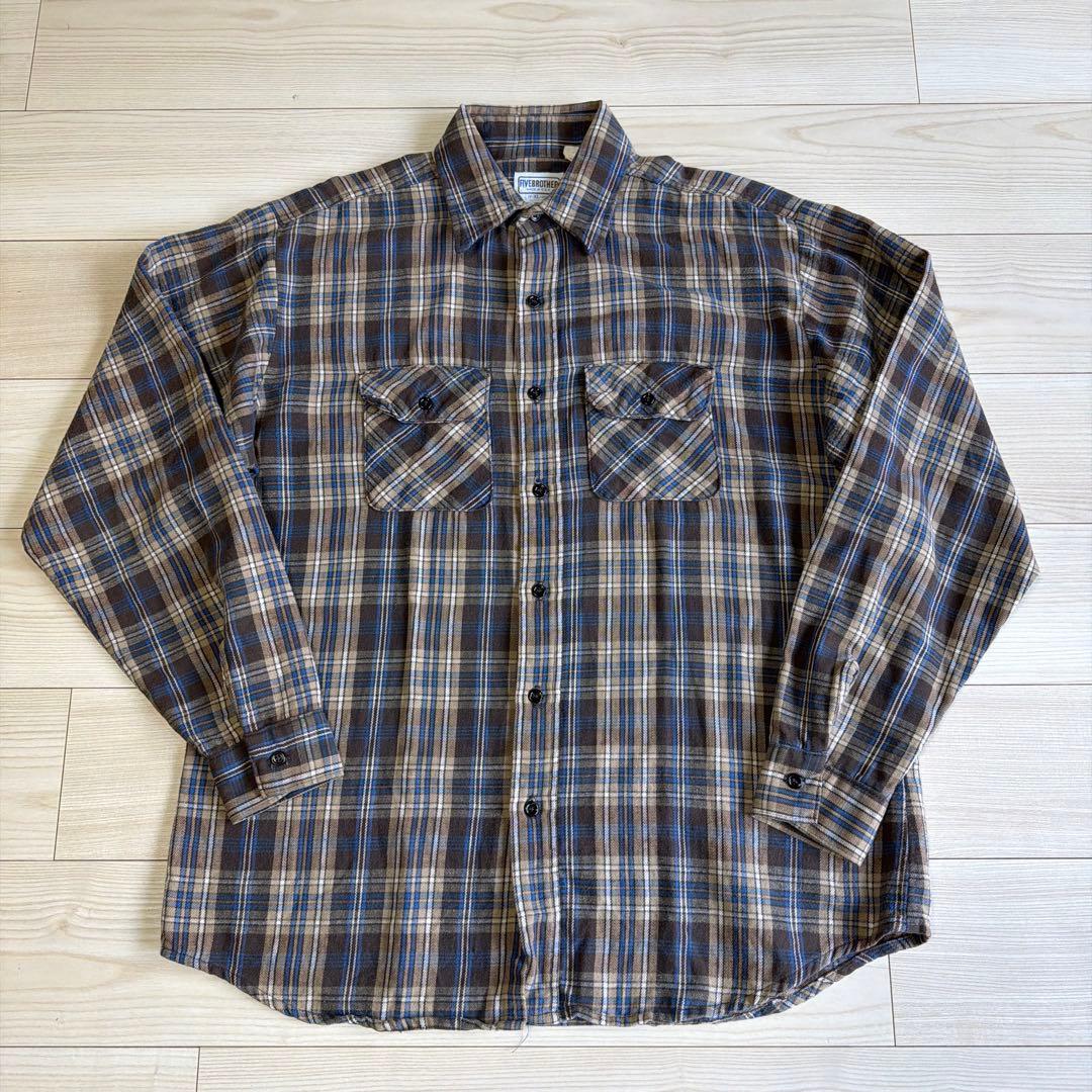 ノ*リ様 70s FIVE brother ネルシャツ　ヴィンテージ コットン