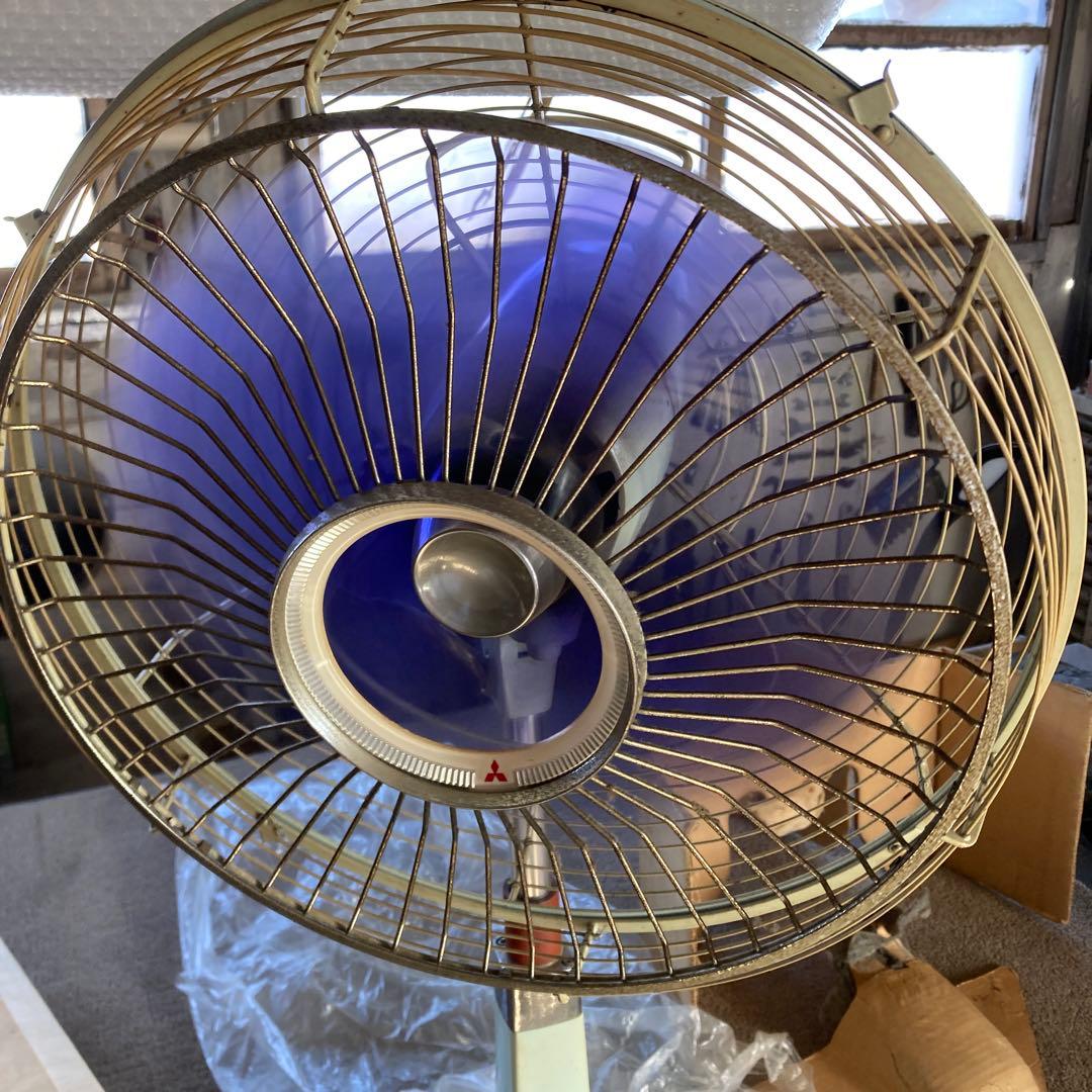 希少 箱付き 三菱 レトロ 扇風機 R30-W型 ブルー 30cm エースファン