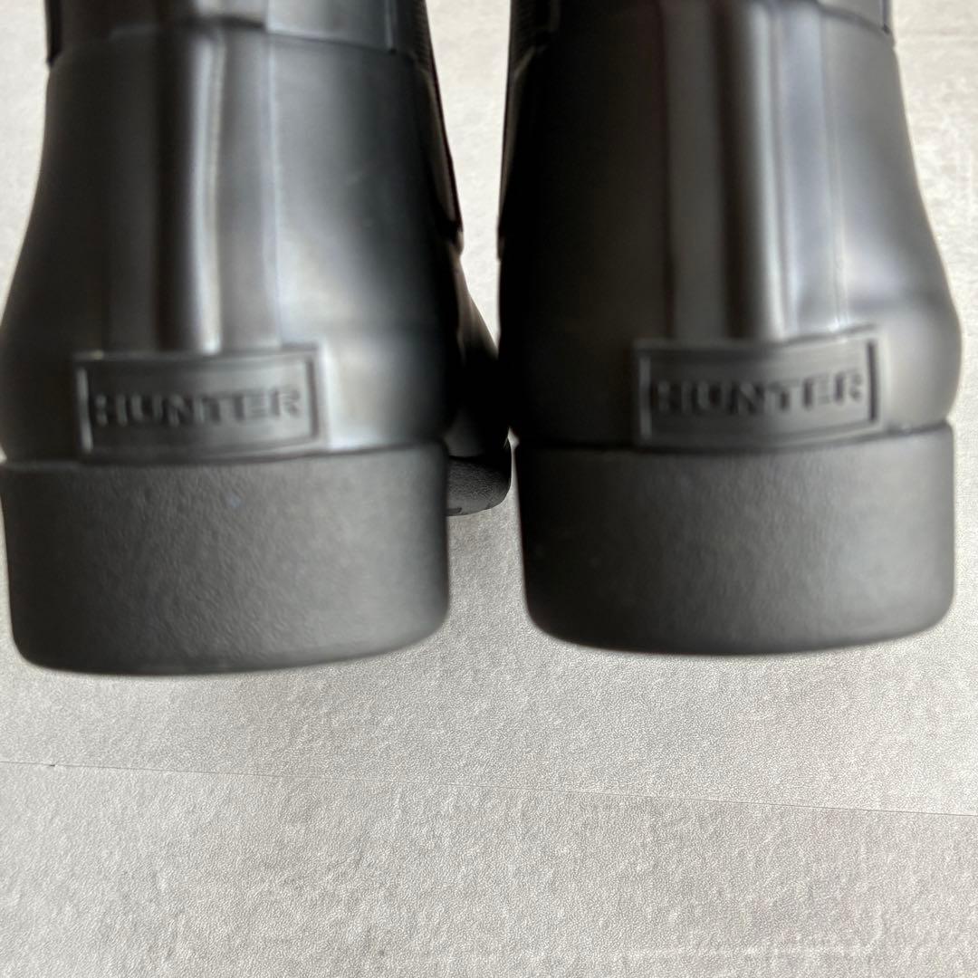 ハンター ほぼ未使用 サイドゴアブーツ レインブーツ 長靴 防水 黒【UK5】