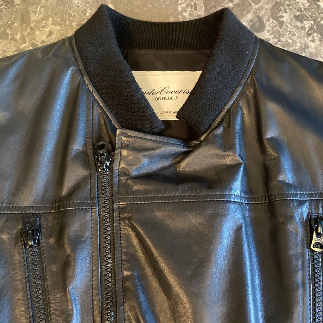 14ss UNDERCOVERISM アンダーカバー リブ レザー ライダース