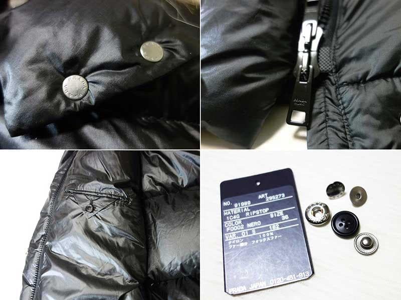 rin PRADA Foxファーフーディ トライアングル ダウンジャケット