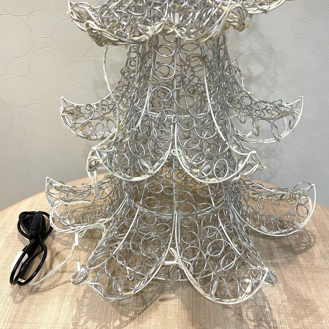 ワイヤークリスマスツリー LEDライト付電飾付き イルミネーション 屋外兼用