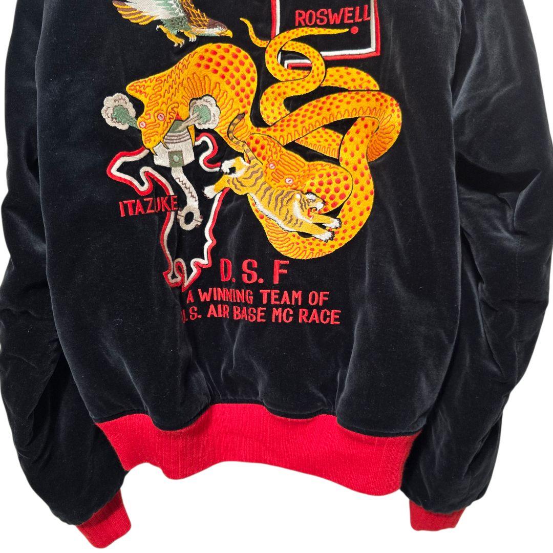 PHERROW'S リバーシブル　スカジャン 別珍 サテン 刺繍 XL