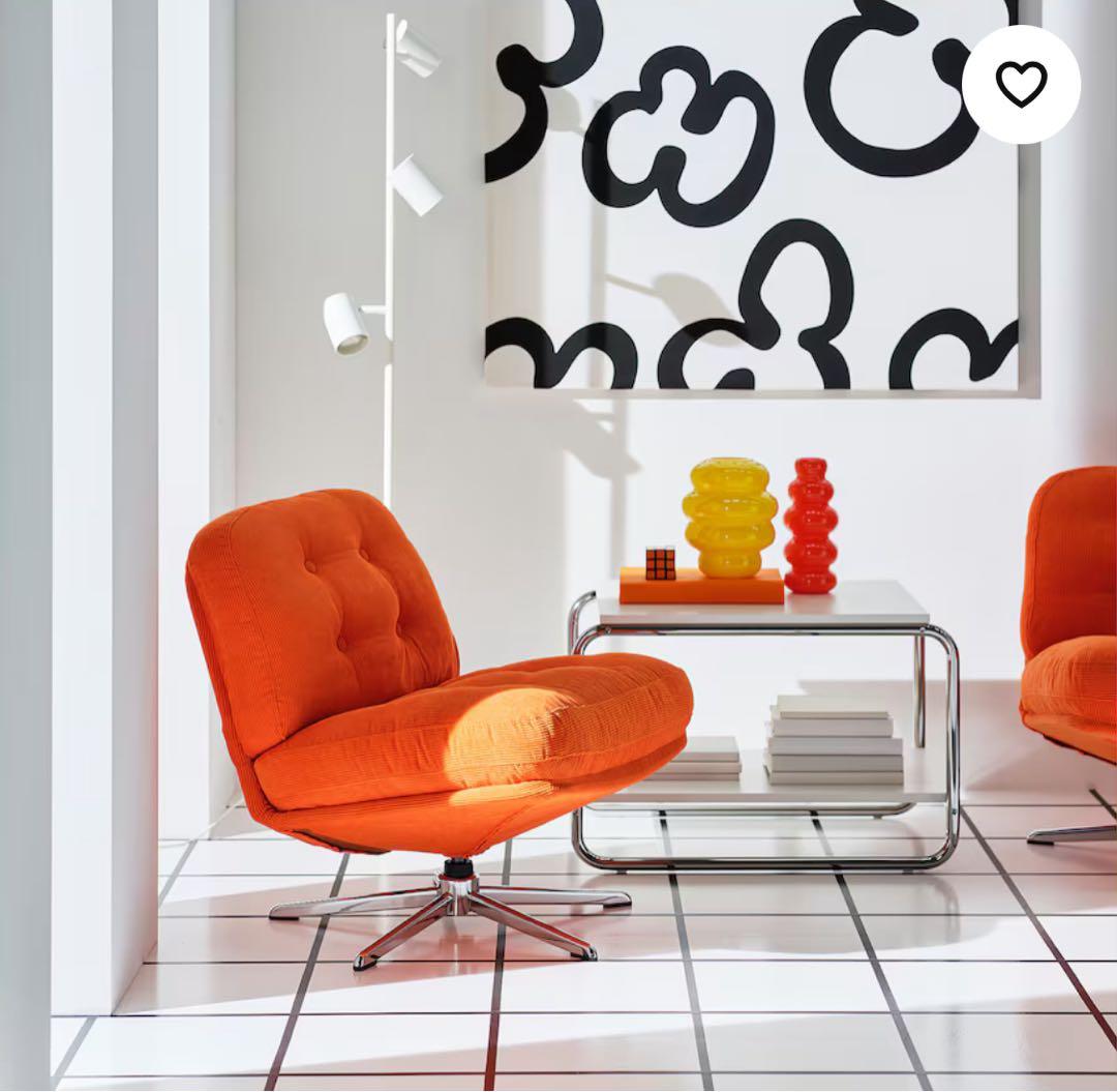 IKEA 回転パーソナルチェア ディヴリンゲ オレンジ 椅子 新品未開封