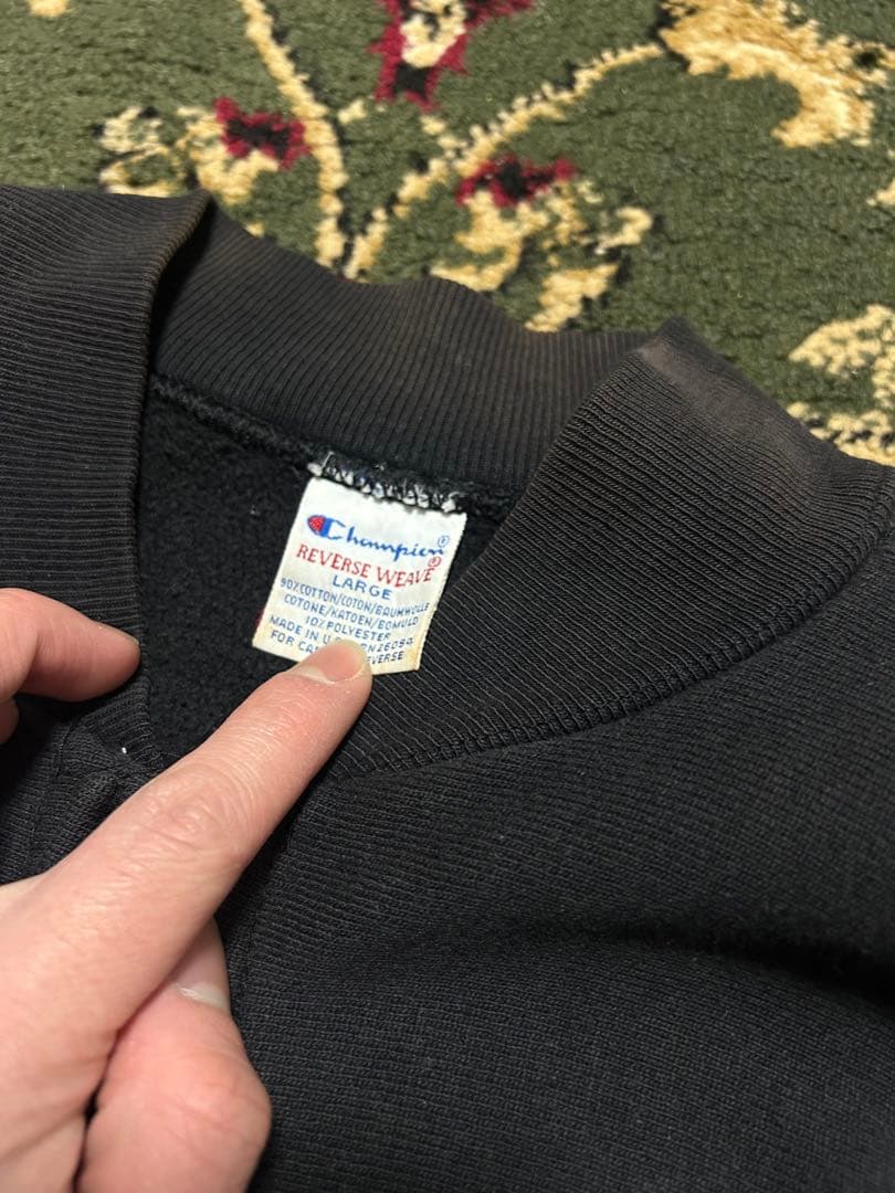 90s Champion Reverse Weave スナップカーディガン　黒