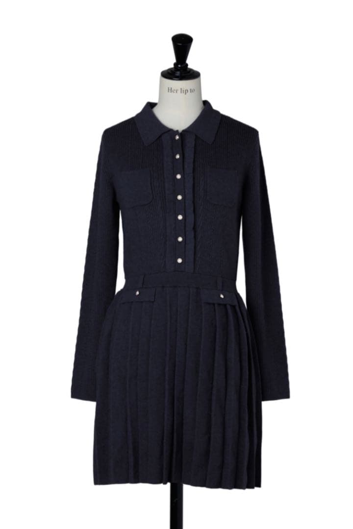 ワンピース Herlipto Margot Pleated Knit Mini Dress