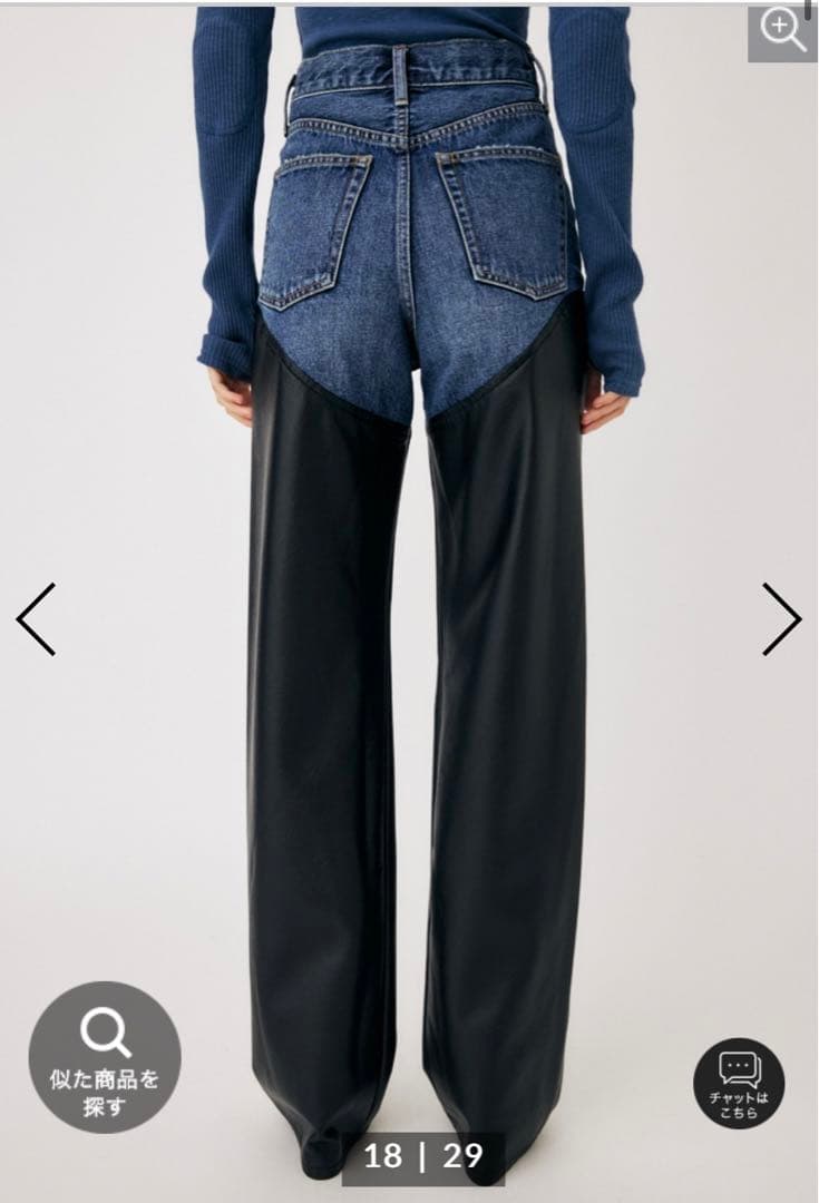 moussy F/LEATHER COMBI STRAIGHT レザーデニム