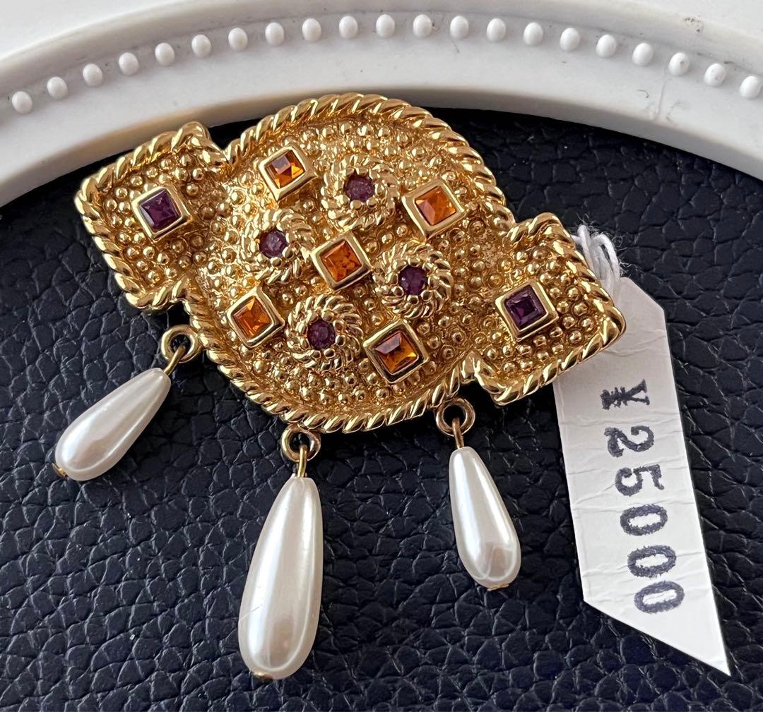 希少！NINA RICCI タグ付ヴィンテージブローチ9353