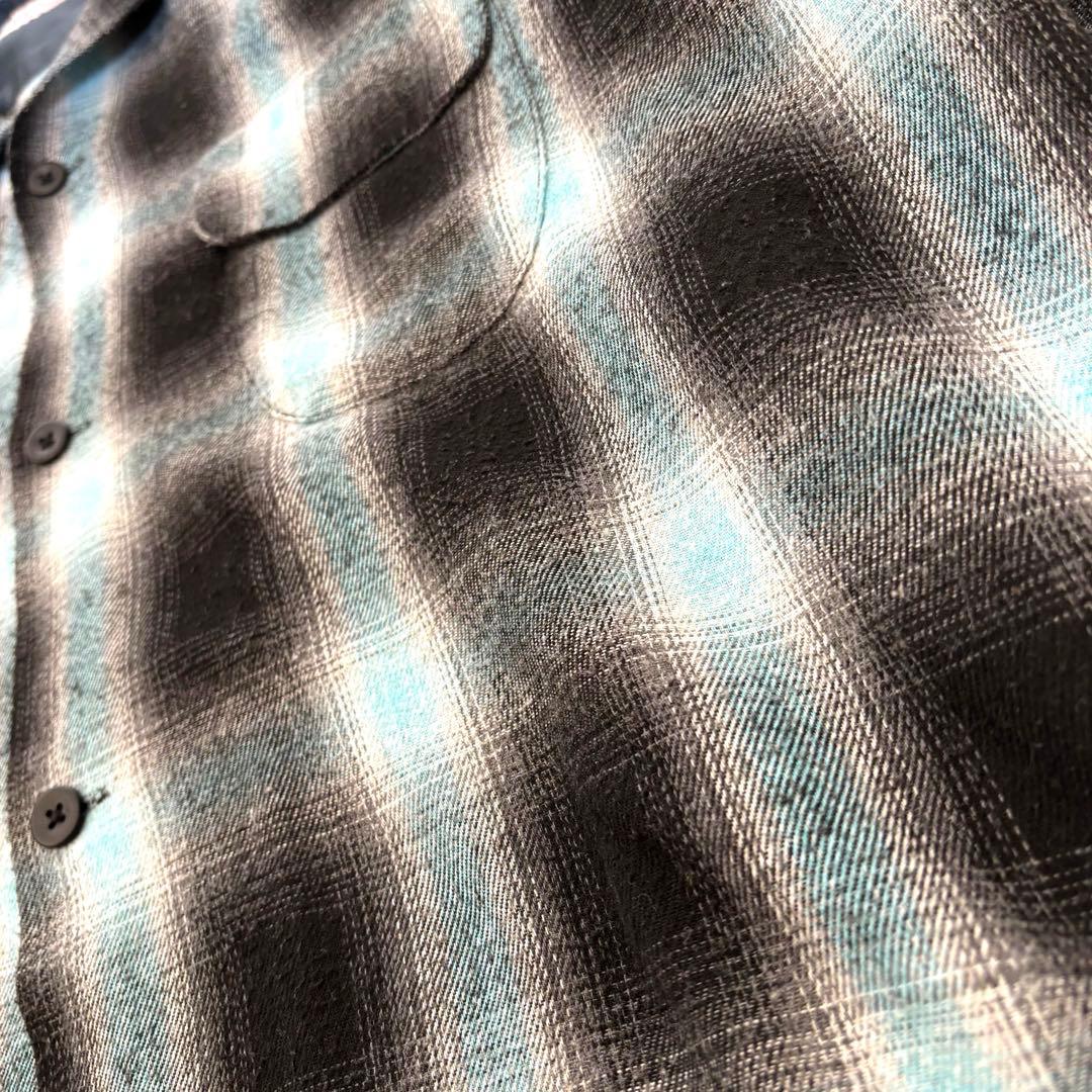 【週末値下】TOWNCRAFT 50's 復刻　オンブレ　オープンカラーシャツ