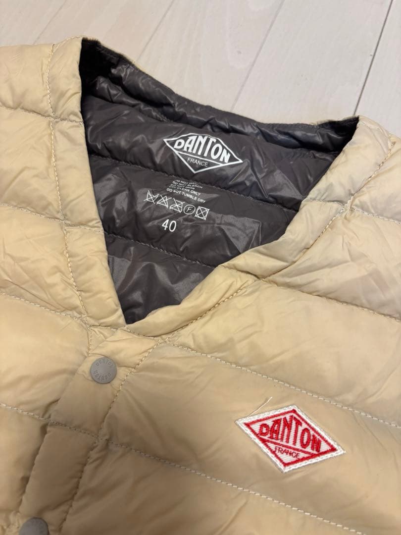 DANTON キルティングダウンベスト サイズ40 ベージュ