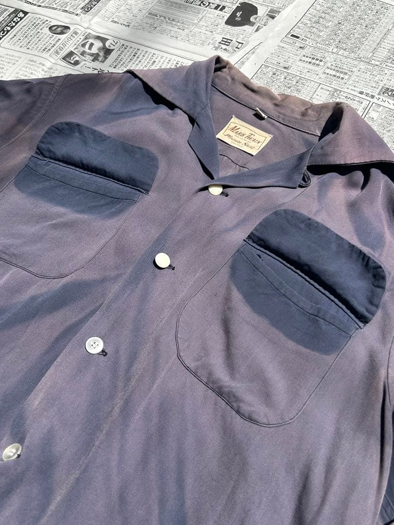 トップス 50s Sun fade rayon gabardine shirt