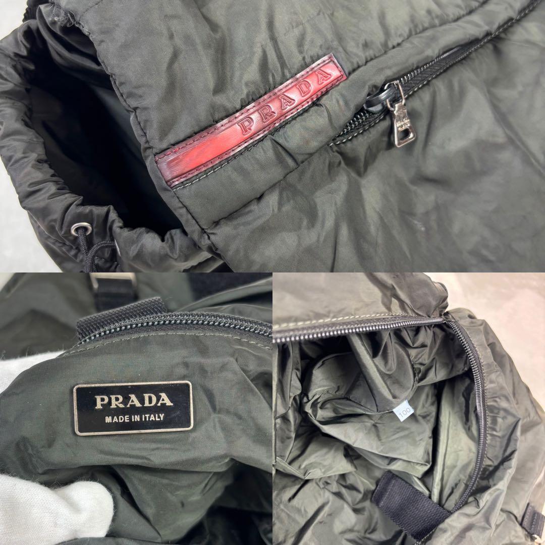 プラダスポーツ ショルダー メッセンジャーバッグ ナイロン フラップ カーキ