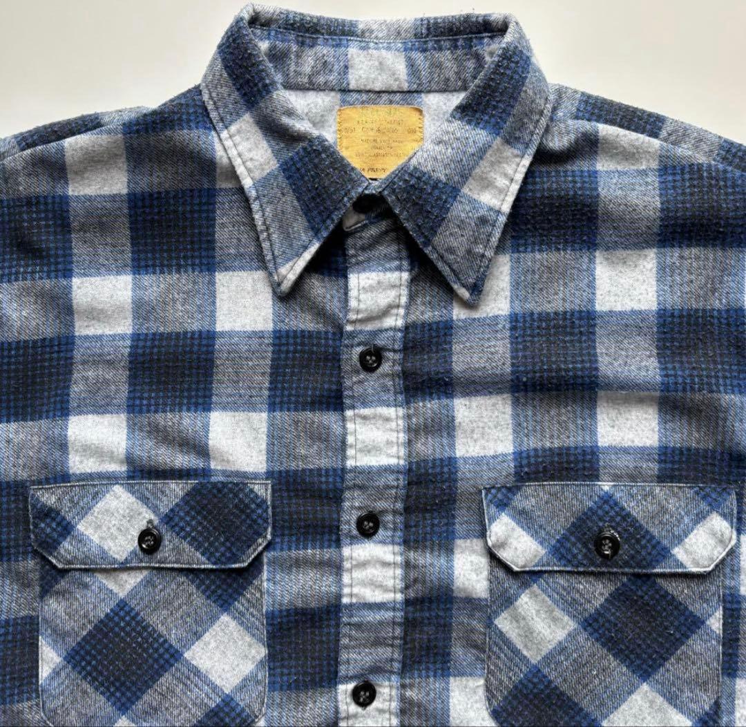 70s Sears カート・コバーン 同型 オンブレ プリント ネルシャツ XL