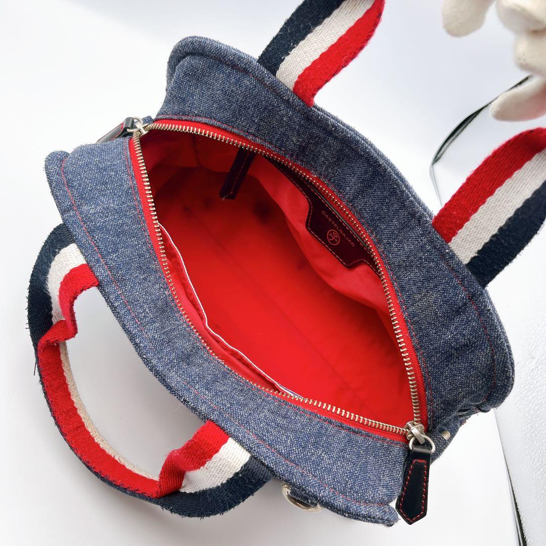 美品　カステルバジャック　2way デニム素材　ハンド　ショルダーバッグ