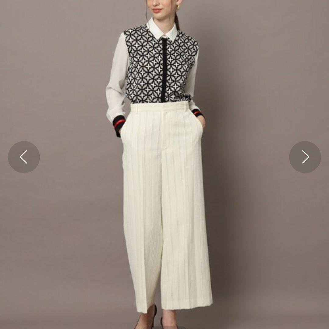 DRESSTERIOR 　オーバーラップサークルサテンシャツ　36