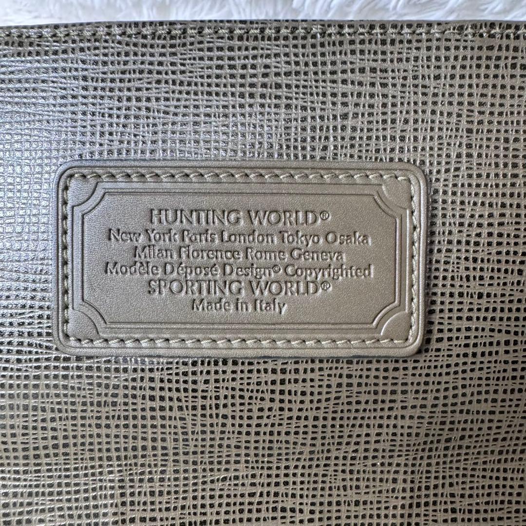 【極美品】 HUNTING WORLD レザー メッセンジャーバッグ オリーブ