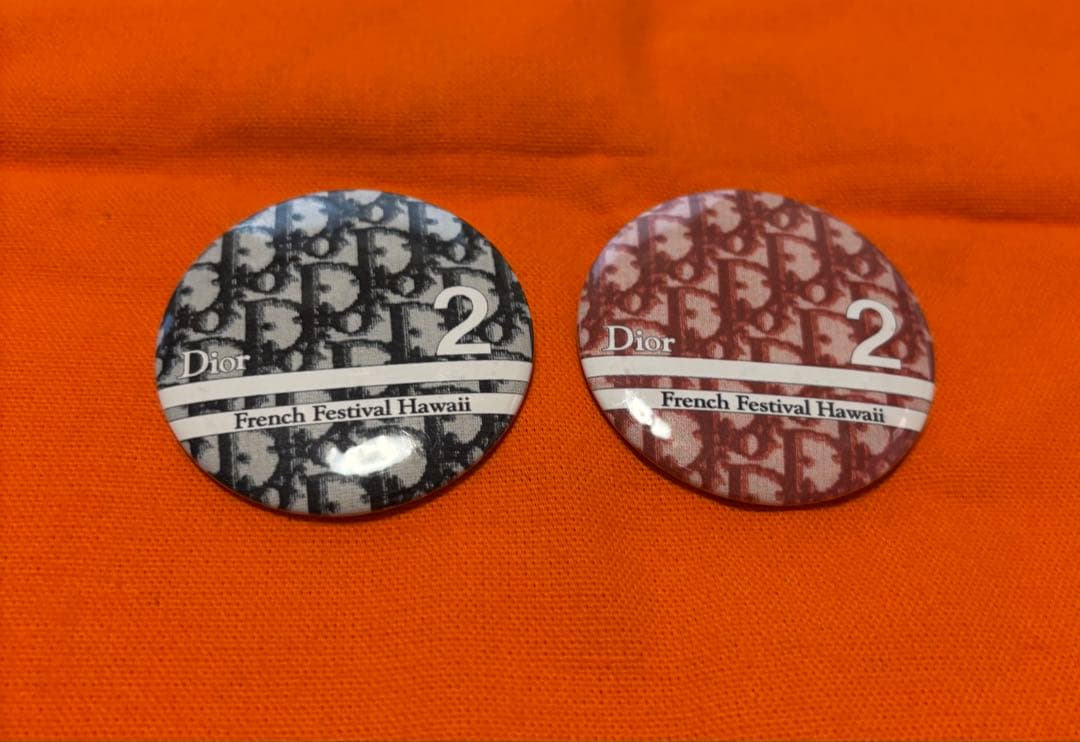 ビンテージ　ディオール　トロッター柄缶バッチ　ガリアーノ期